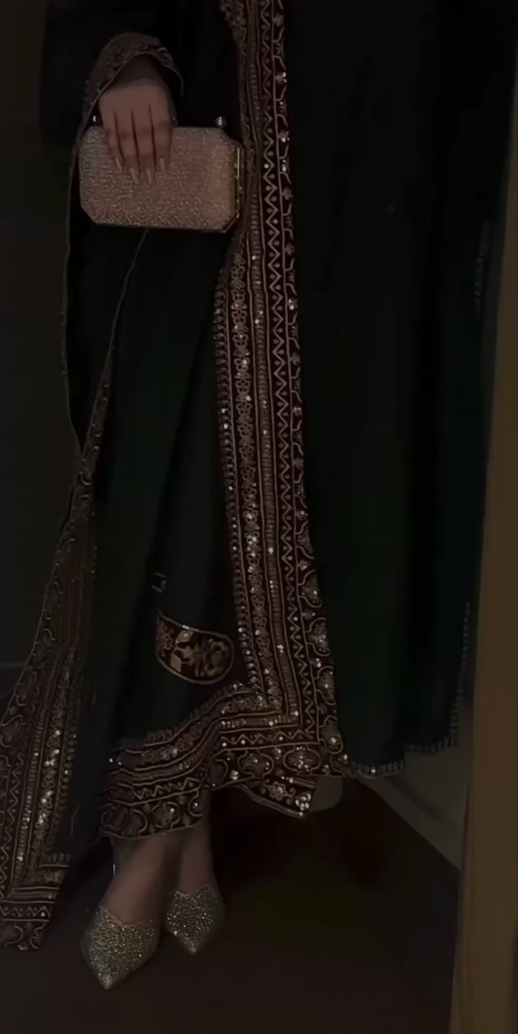 Midnight Bloom Black 3pc Set with Sequin Dupatta