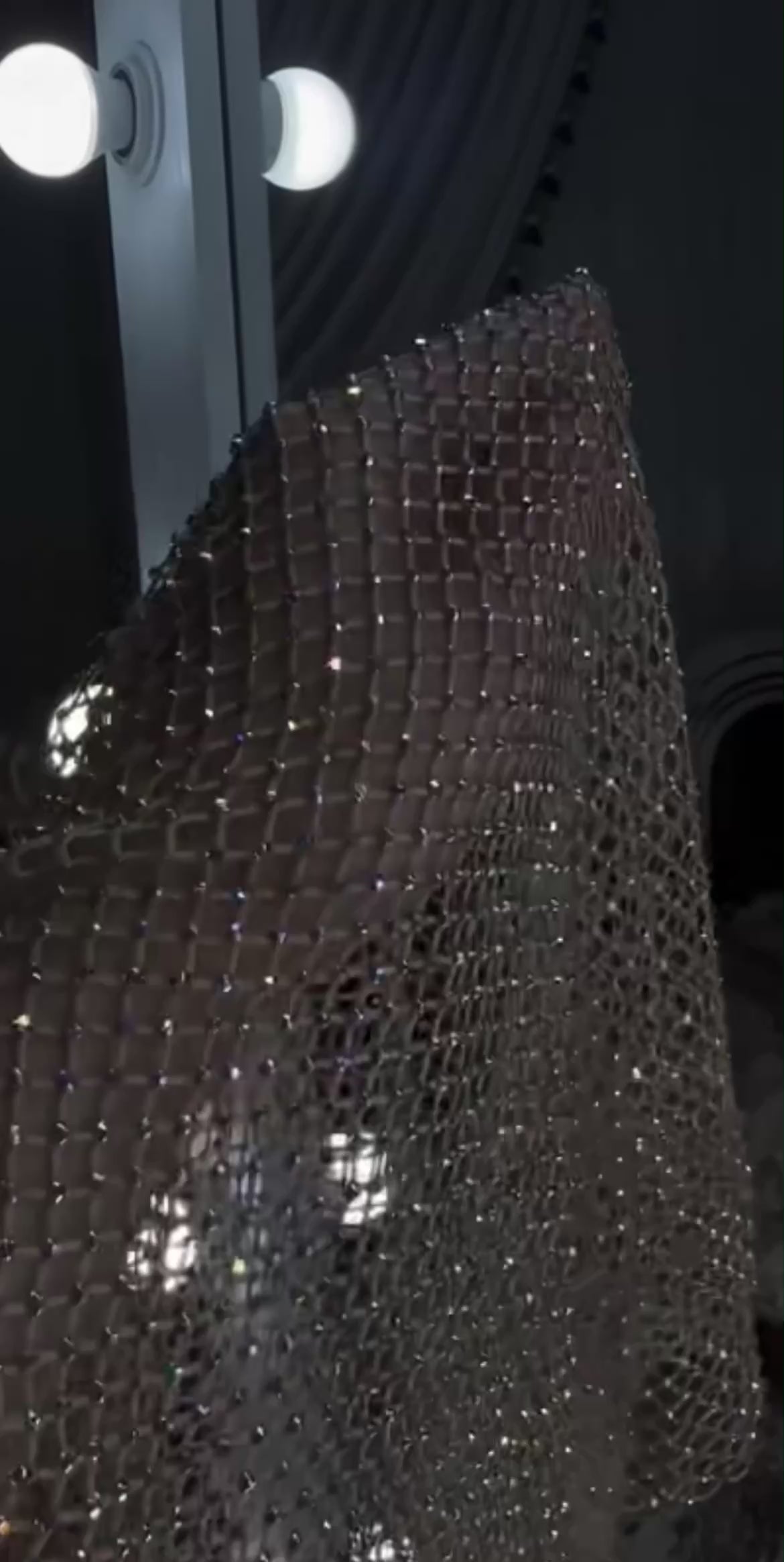 Rhinestone Fishnet Mesh Crop Top