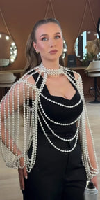 Multi-Strand Pearl Shoulder Drape