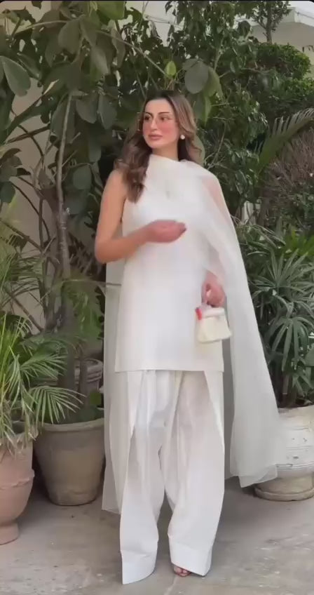 Ivory farsi shalwar set