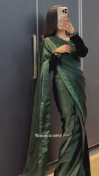 Bottle Green Silk Saree