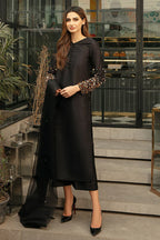 MIDNIGHT ONYX CRYSTAL-SLEEVE ENSEMBLE